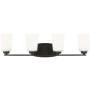 Generation Lighting Franport 4 Light 29" Wide LED Vanity Light Midnight Black