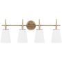 Generation Lighting Driscoll 4 Light 31" Wide LED Vanity Light Satin Brass