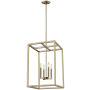 Generation Lighting Moffet Street 4 Light 16" Wide LED Taper Candle Pendant Satin Brass
