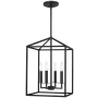 Generation Lighting Perryton 4 Light 12" Wide LED Taper Candle Pendant Midnight Black