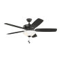 Generation Lighting Colony 52" 5 Blade Indoor Ceiling Fan - Light Kit and Blades Included Midnight Black