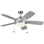 Generation Lighting Discus Classic II 44" 5 Blade Indoor Ceiling Fan - LED Light Kit Included Polished Nickel