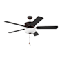 Generation Lighting Linden 52" 5 Blade Indoor LED Ceiling Fan - 3000K, 90 CRI, 800 Lumens Bronze