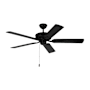Generation Lighting Linden 52 LED 3 52" 5 Blade Indoor Ceiling Fan Midnight Black / Midnight Black