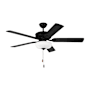 Generation Lighting Linden 52" 5 Blade Indoor LED Ceiling Fan - 3000K, 90 CRI, 800 Lumens Midnight Black