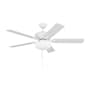 Generation Lighting Linden 52" 5 Blade Indoor LED Ceiling Fan - 3000K, 90 CRI, 800 Lumens Matte White