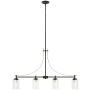 Generation Lighting Elmwood Park 4 Light 40" Wide LED Linear Chandelier Bronze