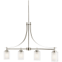 Generation Lighting Elmwood Park 4 Light 40" Wide LED Linear Chandelier Brushed Nickel