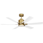 Generation Lighting Flera Smart 52" 6 Blade Indoor LED Ceiling Fan Burnished Brass