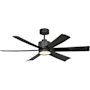 Generation Lighting Flera Smart 52" 6 Blade Indoor LED Ceiling Fan Midnight Black