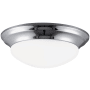 Generation Lighting Nash 3 Light 17" Wide LED Flush Mount Bowl Ceiling Fixture Chrome