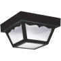 Generation Lighting 8" Wide LED Flush Mount Lantern Outdoor Ceiling Fixture Black