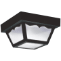 Generation Lighting 2 Light 10" Wide LED Flush Mount Lantern Outdoor Ceiling Fixture Black