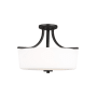 Generation Lighting Kemal 16" Wide Semi-Flush Ceiling Fixture Midnight Black