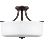 Generation Lighting Kemal 3 Light 16" Wide LED Semi-Flush Drum Ceiling Fixture Bronze