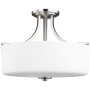 Generation Lighting Kemal 3 Light 16" Wide LED Semi-Flush Drum Ceiling Fixture Brushed Nickel