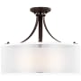 Generation Lighting Elmwood Park 3 Light Semi-Flush Drum Ceiling Fixture Bronze