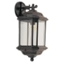 Generation Lighting Kent 19" Tall Outdoor Wall Sconce with Clear Glass and Bottom Finial Black