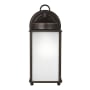 Generation Lighting New Castle 10" Tall Outdoor Wall Sconce with Frosted Glass Shade Antique Bronze