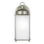 Generation Lighting New Castle 10" Tall Outdoor Wall Sconce with Frosted Glass Shade Antique Brushed Nickel