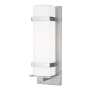 Generation Lighting Alban 18" Tall Outdoor Wall Sconce - Rectangular Satin Aluminum