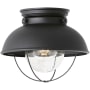 Generation Lighting Sebring 11" Wide LED Semi-Flush Outdoor Ceiling Fixture Black