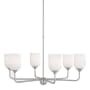Generation Lighting Emile 6 Light 30" Wide LED Chandelier Brushed Steel