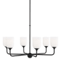 Generation Lighting Emile 6 Light 30" Wide LED Chandelier Midnight Black