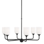 Generation Lighting Emile 6 Light 30" Wide Chandelier Midnight Black