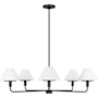 Generation Lighting Mendota 5 Light 40" Wide Chandelier Midnight Black