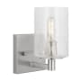 Generation Lighting Parker 8" Tall Bathroom Sconce Brushed Steel