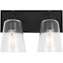Generation Lighting Miles 2 Light 12" Wide Vanity Light Midnight Black