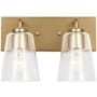 Generation Lighting Miles 2 Light 12" Wide Vanity Light Satin Brass