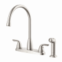 Gerber Viper 1.75 GPM Widespread Kitchen Faucet - Includes Escutcheon and Side Spray Stainless Steel