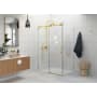 Glass Warehouse Nova 78" High x 48" Wide x 38" Deep Sliding Frameless Shower Enclosure with Clear Glass Satin Brass