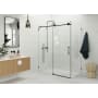 Glass Warehouse Nova 78" High x 56" Wide x 32" Deep Sliding Frameless Shower Enclosure with Clear Glass Matte Black