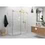 Glass Warehouse Nova 78" High x 56" Wide x 40" Deep Sliding Frameless Shower Enclosure with Clear Glass Satin Brass