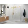 Glass Warehouse Nova 78" High x 60" Wide x 34" Deep Sliding Frameless Shower Enclosure with Clear Glass Satin Brass