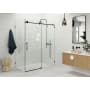 Glass Warehouse Nova 78" High x 64" Wide x 38" Deep Sliding Frameless Shower Enclosure with Clear Glass Matte Black