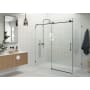 Glass Warehouse Nova 78" High x 72" Wide x 32" Deep Sliding Frameless Shower Enclosure with Clear Glass Matte Black