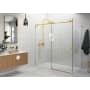 Glass Warehouse Nova 78" High x 72" Wide x 32" Deep Sliding Frameless Shower Enclosure with Clear Glass Satin Brass
