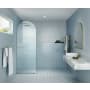 Glass Warehouse Maven 86-3/4" High x 30" Wide Shower Screen Frameless Shower Door with Ribbed Glass Polished Brass