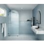 Glass Warehouse Maven 86-3/4" High x 34" Wide Shower Screen Frameless Shower Door with Ribbed Glass Oil Rubbed Bronze