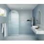 Glass Warehouse Maven 86-3/4" High x 34" Wide Shower Screen Frameless Shower Door with Ribbed Glass Polished Brass