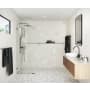 Glass Warehouse Venus 86-3/4" High x 30" Wide Shower Screen Frameless Shower Door with Clear Glass Matte Black