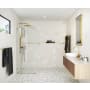 Glass Warehouse Venus 86-3/4" High x 32" Wide Shower Screen Frameless Shower Door with Clear Glass Satin Brass