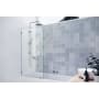 Glass Warehouse Solaris 58-1/4" High x 34" Wide Fixed Frameless Shower/Tub Screen with Clear Glass Brushed Nickel