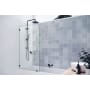 Glass Warehouse Solaris 58-1/4" High x 34" Wide Fixed Frameless Shower/Tub Screen with Clear Glass Oil Rubbed Bronze