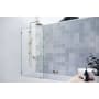 Glass Warehouse Solaris 58-1/4" High x 34" Wide Fixed Frameless Shower/Tub Screen with Clear Glass Polished Brass
