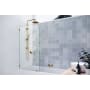 Glass Warehouse Solaris 58-1/4" High x 34" Wide Fixed Frameless Shower/Tub Screen with Clear Glass Satin Brass